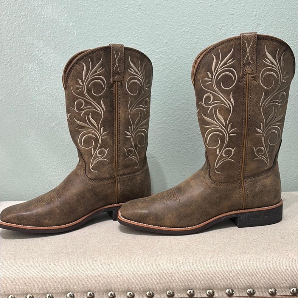Twisted X Women's Top Hand Western Boots - Brown Leather - Size 10B - Picture 5 of 8